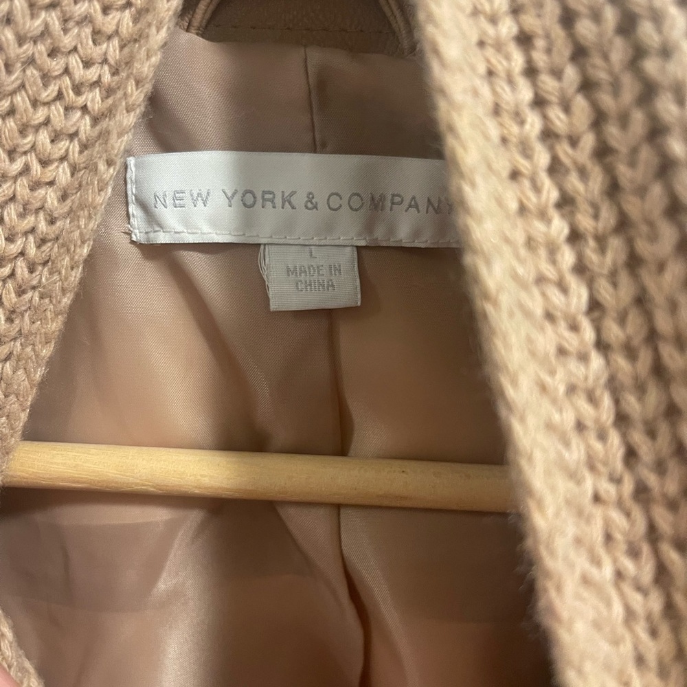 New York & Company Women's Tan Sweater Jacket